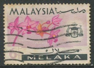 STAMP STATION PERTH Malacca #70 Orchid Type State Crest Used  1965