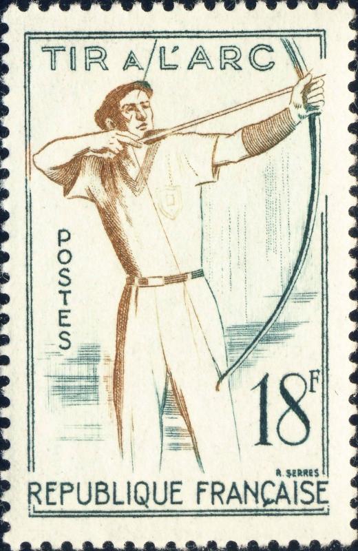 FRANCE - 1958 - Yv.1163 / Mi.1199 18fr Tir à l'Arc / Archery - Neuf*