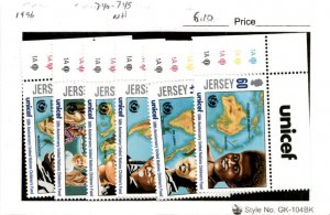 Jersey, Postage Stamp, #740-745 Mint NH, 1996 UNICEF (AB)