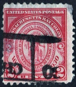 SC#682 2¢ Massachusetts Bay Colony (1930) Used/Faults