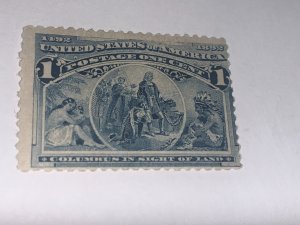 United States Stamp Unused Scott  230 MLH Colombian Series 1893.  1 Cent