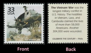 US 3188g Celebrate the Century 1960s The Vietnam War 33c single MNH 1999