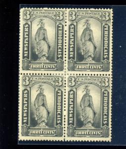 Scott PR58 Newspaper Mint Block of 4 Stamps w/ Weiss Cert (Stock PR58-1) 