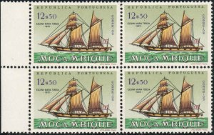 Mozambique  #451, block of 4, Mint NH, CV $5.60