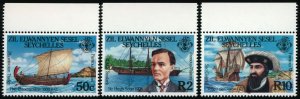 SEYCHELLES ZIL ELWANNYEN SESEL Sc 111-13 MNH - 1984 -Famous Visitors - FULL SET