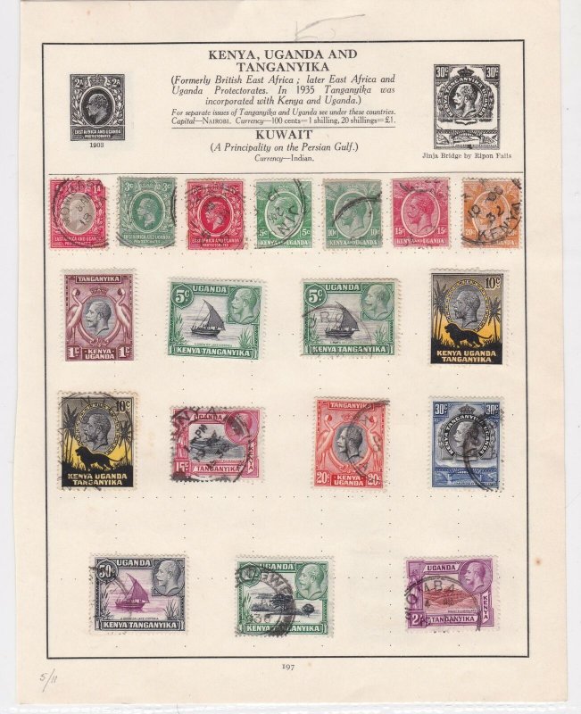 kenya. uganda and tanganyika  stamps page ref 17070