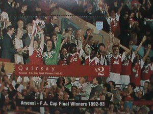 GAIRSAY STAMP: 1992 -ARSENAL-F.A.-CUP FINAL WINNERS-MNH-S/S RARE