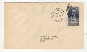 1926 JOHN ERICSSON MEMORIAL 628 FDC NEW YORK GPO CANCEL