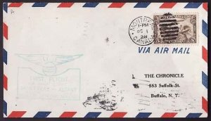 Canada-cover  #10924 - 5c airmail [AAMC 2847] on first flight Montreal to Albany