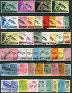 1953-1974 New Jersey Fish & Game Trout Stamps Mint Original Gum Set of 44