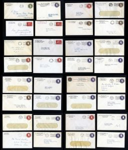 Lot of 32 Advertising/Corner Card Postal Stationary covers dated 1920s to 1940s