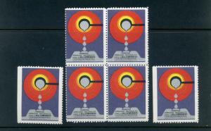 6 VINTAGE 1970 SPANISH ALUMINUM INDUSTRY EXPO  POSTER STAMPS (L769)