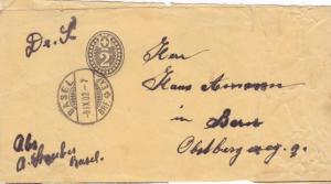 Switzerland 1902 2c PrePaid Newspaper Wrapper Basel to Bern Used VGC
