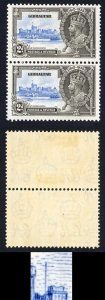 Gibraltar SG114a 2d Silver Jubilee Extra Flagstaff in a M/M Pair Cat 76.60 poun