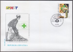 CROATIA Sc #189 FDC - 75th ANN INT'L LABOUR ORG