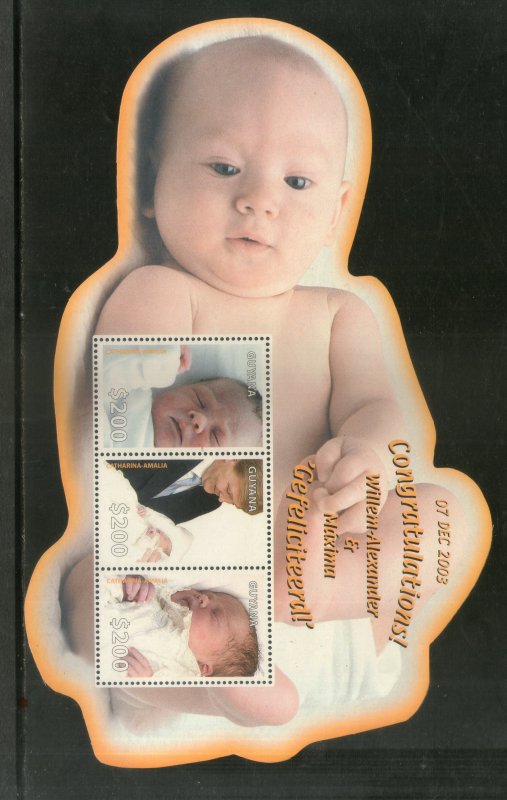 Guyana 2004 Birth of Royal Baby Odd Shaped M/s Sc 3821 MNH # 9279