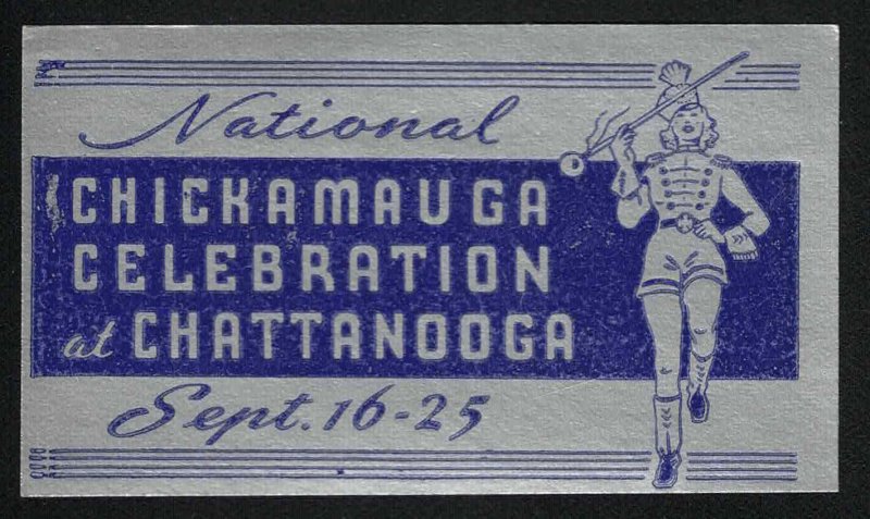 Vintage National Chickamauga Celebration at Chattanooga Poster Stamp/Foil - 1938