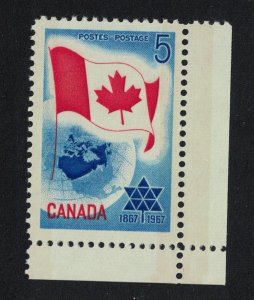 Canada Flag Canadian Centennial Phosphor 1967 MNH SC#453 SG#578p