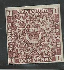 Newfoundland 1  Mint VF   1857   PD