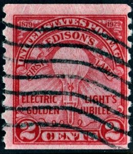 SC#656 2¢ Edison Coil Single (1929) Used