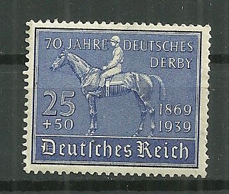 1939 Germany B144   70th Anniversary of German Derby MNH