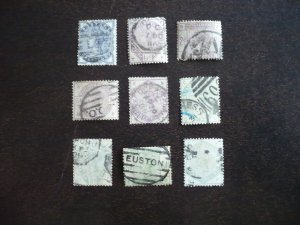 Stamps - Great Britain - Scott# 98-105,107 - Used Part Set of 9 Stamps