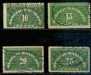 United States SC# QE1-4 Special Handling 10c, 15c, 20c, 25c  MH