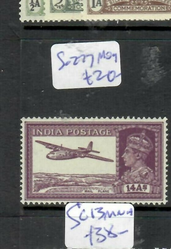 INDIA  (P2409B)  KGVI  14 A  AIRPLANE  SG 277   MOG 