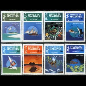 MALDIVES 1984 - Scott# 1023-30 Tourism Set of 8 NH