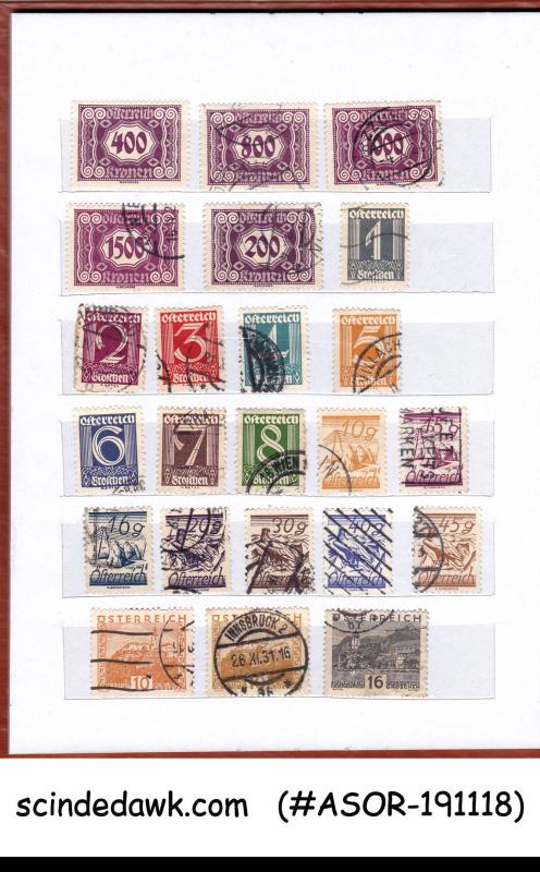 COLLECTION OF AUSTRIA 1912-1935 STAMPS IN SMALL STOCK BOOK