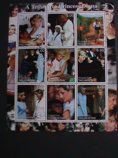 TAJIKISTAN-2000-IN MEMORIAL OF PEOPLE'S QUEEN-LADY DIANA-CTO-S/S VERY FINE