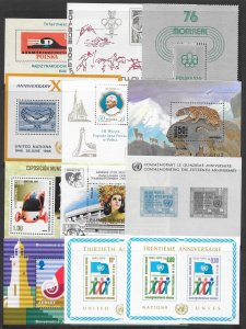 WORLDWIDE (157) Souvenir Sheets Mostly MNH Very Few CTO or Litely Hinged