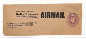 AH89 Great Britain 1930s GB AIRMAIL KGV 6d Newspaper Wrapper Stationery MELF