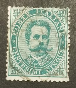 ITALY 1889 KING UMBERTO 45c GREEN GIBBONS No 40 Used Vintage Stamp z3100