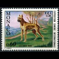 MONACO 1972 - Scott# 826 Dog Show-Dane Set of 1 NH