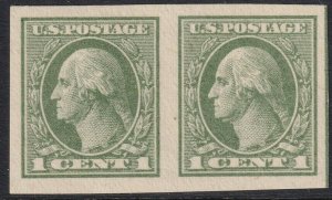 Sc# 531 U.S 1918 - 1920 Washington 1¢ MNH imperf pair XF CV $47.50