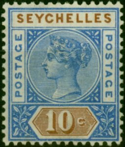 Seychelles 1890 10c Ultramarine & Brown SG4 Fine MM