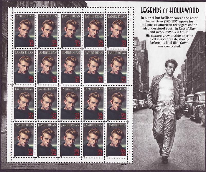 3082 James Dean MNH sheet