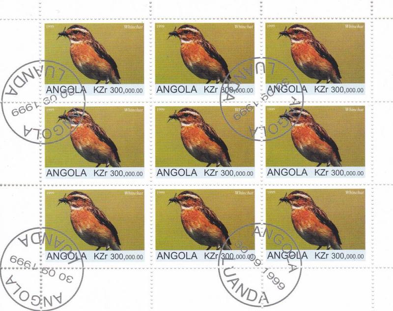 Angola, Birds - Mushrooms, Full Sheets, CTO