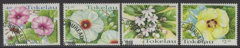 TOKELAU ISLANDS SG283/6 1998 TROPICAL FLOWERS FINE USED