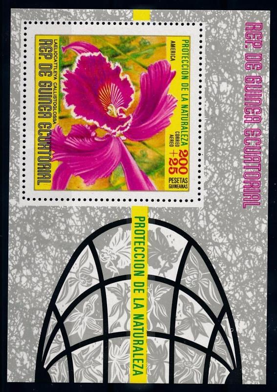 [67162] Equatorial Guinea 1974 Flora Flowers Blumen Orchids Souvenir Sheet MNH