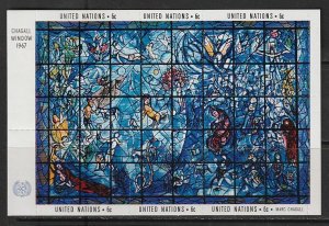 1967 UN-NY - Sc 179 - MNH VF - Mini sheet - Marc Chagall Memorial Window