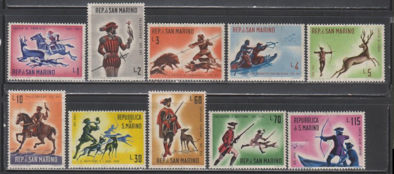 San Marino, Hunting Scenes (SC# 477-486) MNH SET