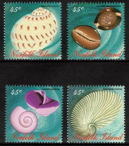 NORFOLK ISLAND 1996 Shells; Scott 602-05, SG 620-23; MNH