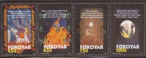 Faroe Islands - 1998 “Brynhild’s Ballad” Poem - 4 Stamp Set - Scott #332-5