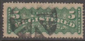 Canada Scott #F2 Registration Stamp - Fancy Cancel - Used Single