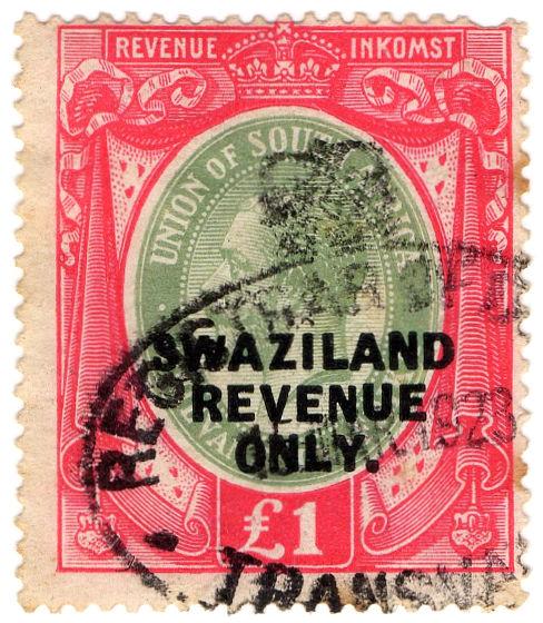 (I.B) Swaziland Revenue : Duty Stamp £1