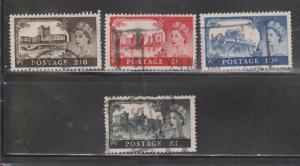 GREAT BRITAIN Scott # 371-4 - Used - QEII Castles Issue