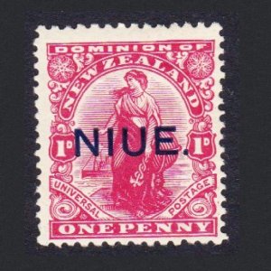 Niue Universal Postage 1d Ovpt 1917 MH SC#22 SG#24