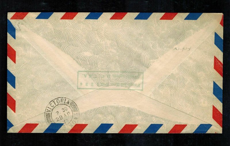 1937 USA first flight cover Guam to Hong Kong FAM 14 Clipper